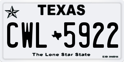 TX license plate CWL5922
