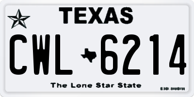 TX license plate CWL6214