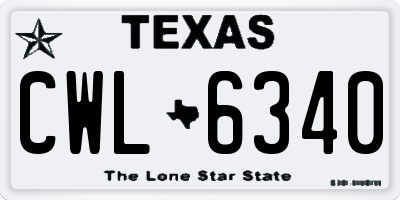 TX license plate CWL6340
