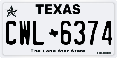 TX license plate CWL6374