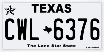 TX license plate CWL6376