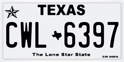TX license plate CWL6397