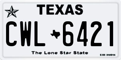 TX license plate CWL6421
