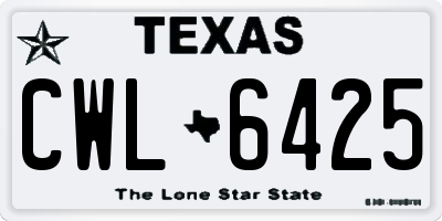 TX license plate CWL6425