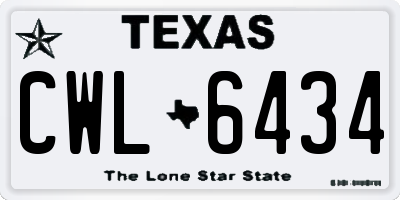 TX license plate CWL6434