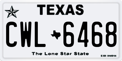 TX license plate CWL6468
