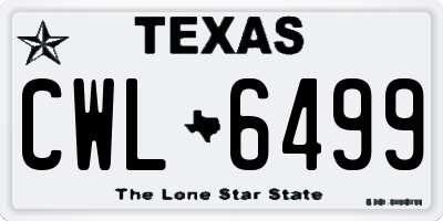 TX license plate CWL6499