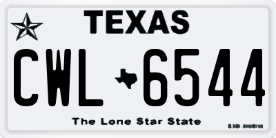 TX license plate CWL6544