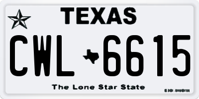 TX license plate CWL6615
