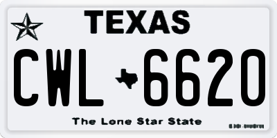 TX license plate CWL6620