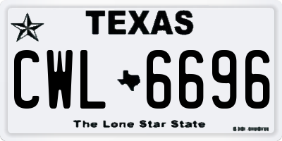 TX license plate CWL6696