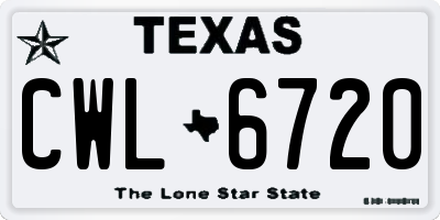 TX license plate CWL6720