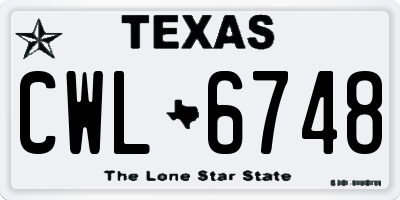 TX license plate CWL6748