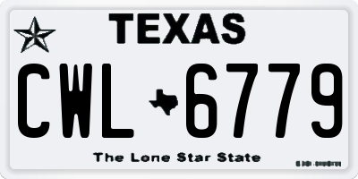 TX license plate CWL6779