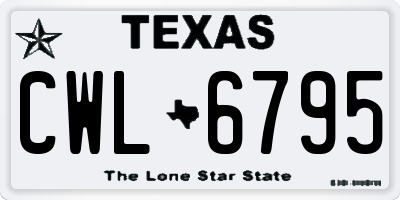 TX license plate CWL6795