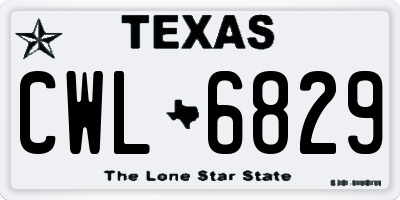 TX license plate CWL6829