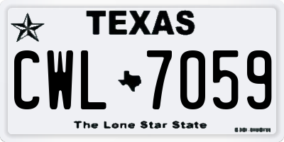 TX license plate CWL7059