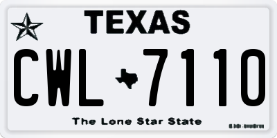 TX license plate CWL7110