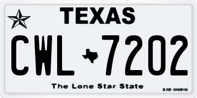 TX license plate CWL7202