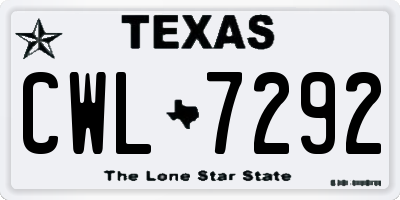 TX license plate CWL7292