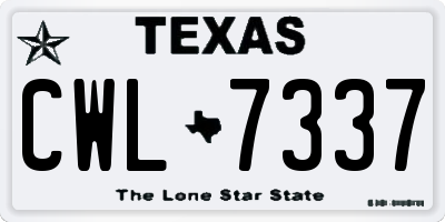 TX license plate CWL7337
