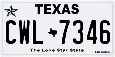 TX license plate CWL7346