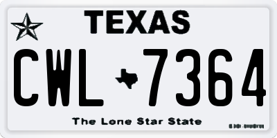 TX license plate CWL7364