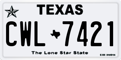 TX license plate CWL7421