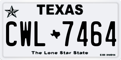 TX license plate CWL7464