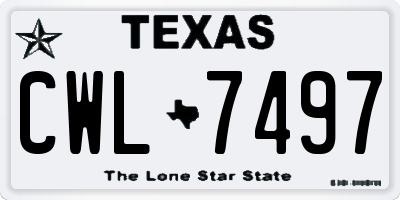 TX license plate CWL7497