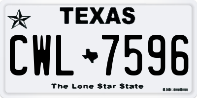 TX license plate CWL7596