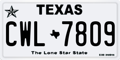 TX license plate CWL7809