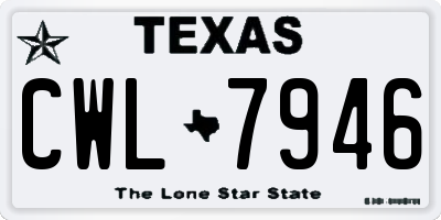 TX license plate CWL7946
