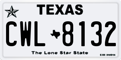 TX license plate CWL8132