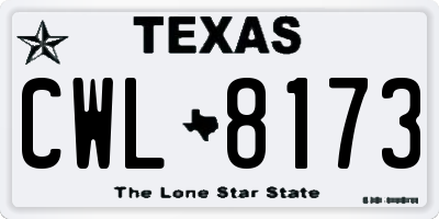 TX license plate CWL8173