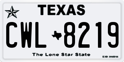 TX license plate CWL8219