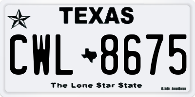 TX license plate CWL8675