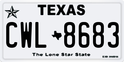 TX license plate CWL8683