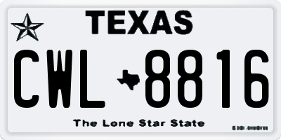 TX license plate CWL8816