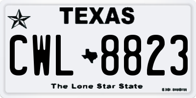 TX license plate CWL8823