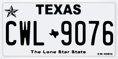 TX license plate CWL9076