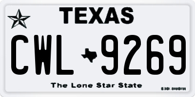 TX license plate CWL9269