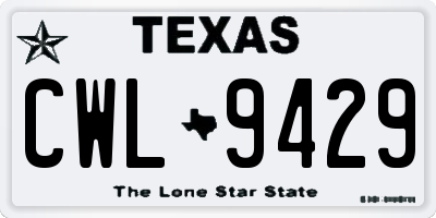 TX license plate CWL9429