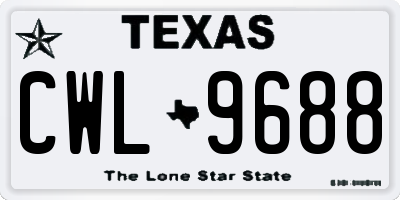 TX license plate CWL9688