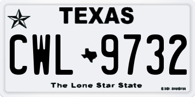 TX license plate CWL9732