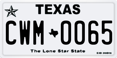 TX license plate CWM0065