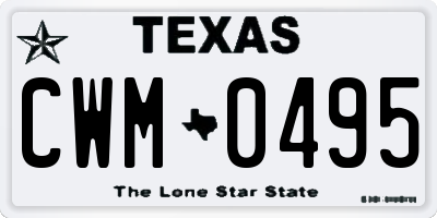 TX license plate CWM0495