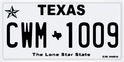 TX license plate CWM1009
