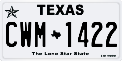 TX license plate CWM1422