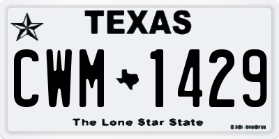 TX license plate CWM1429